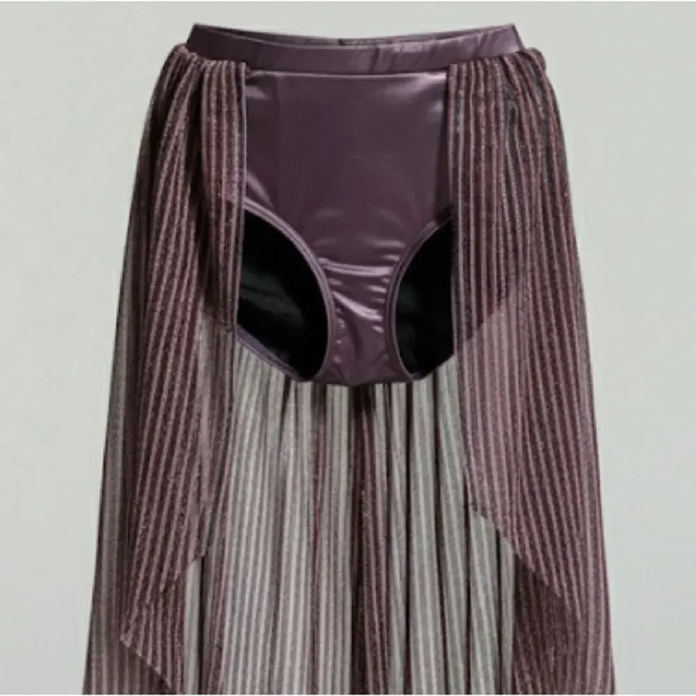 Double Platinum purple shimmer Halter Crop Top and Skirt Kids Dance Costume AXS